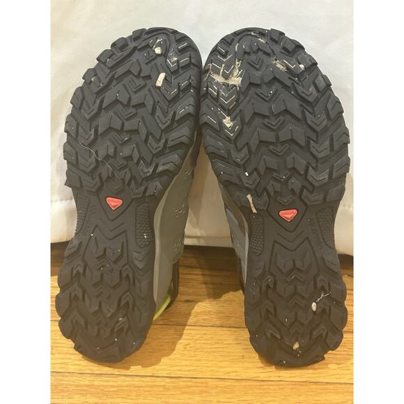 Salomon Men's Hiking Shoes Size 7.5 USA Contagrip Outsole Grey & Yellow - Picture 5 of 10